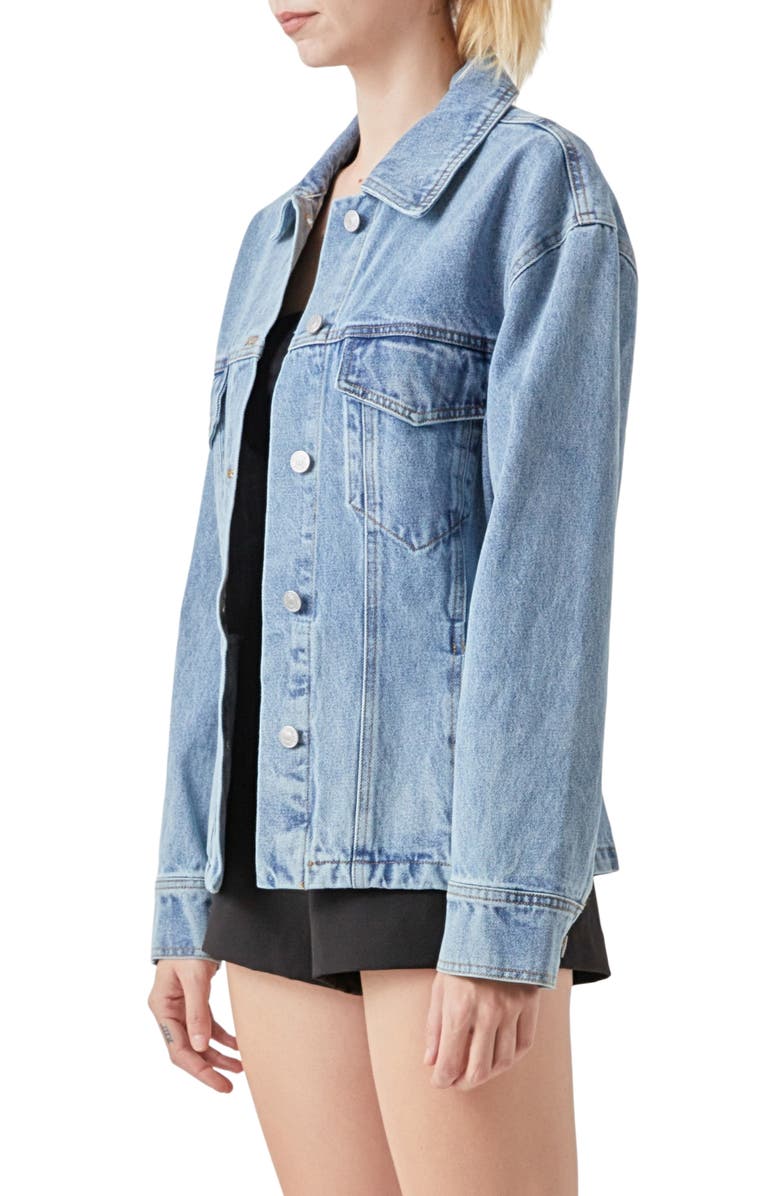 Grey Lab Fitted Denim Jacket, Alternate, color, Blue