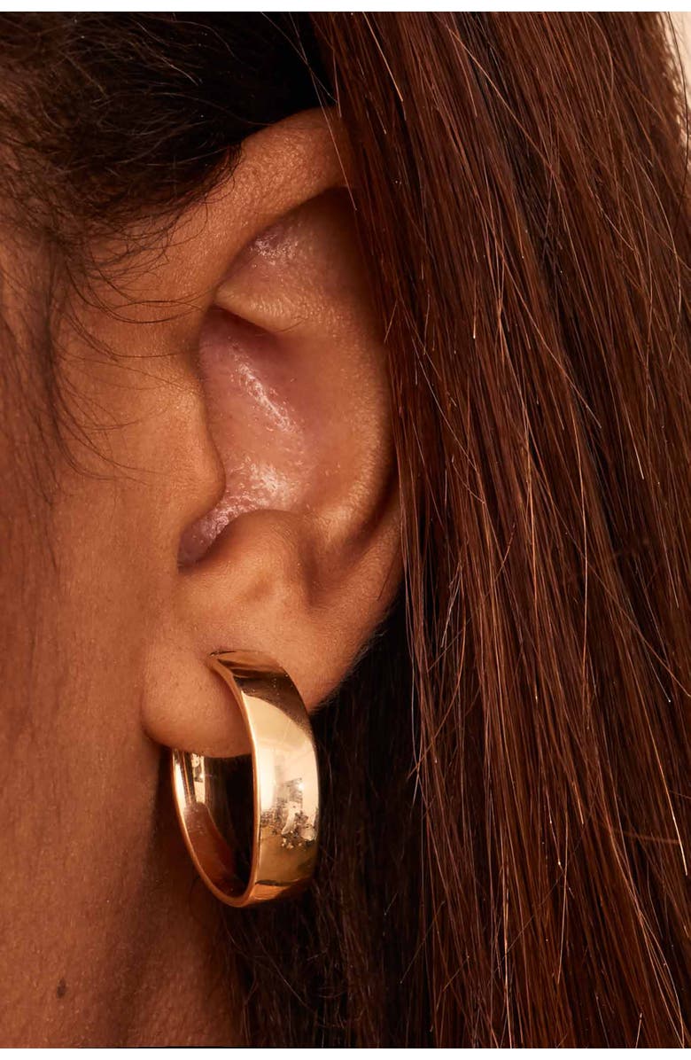 Oradina 14K Yellow Gold The One Midi Oval Hoops, Alternate, color, Yellow Gold