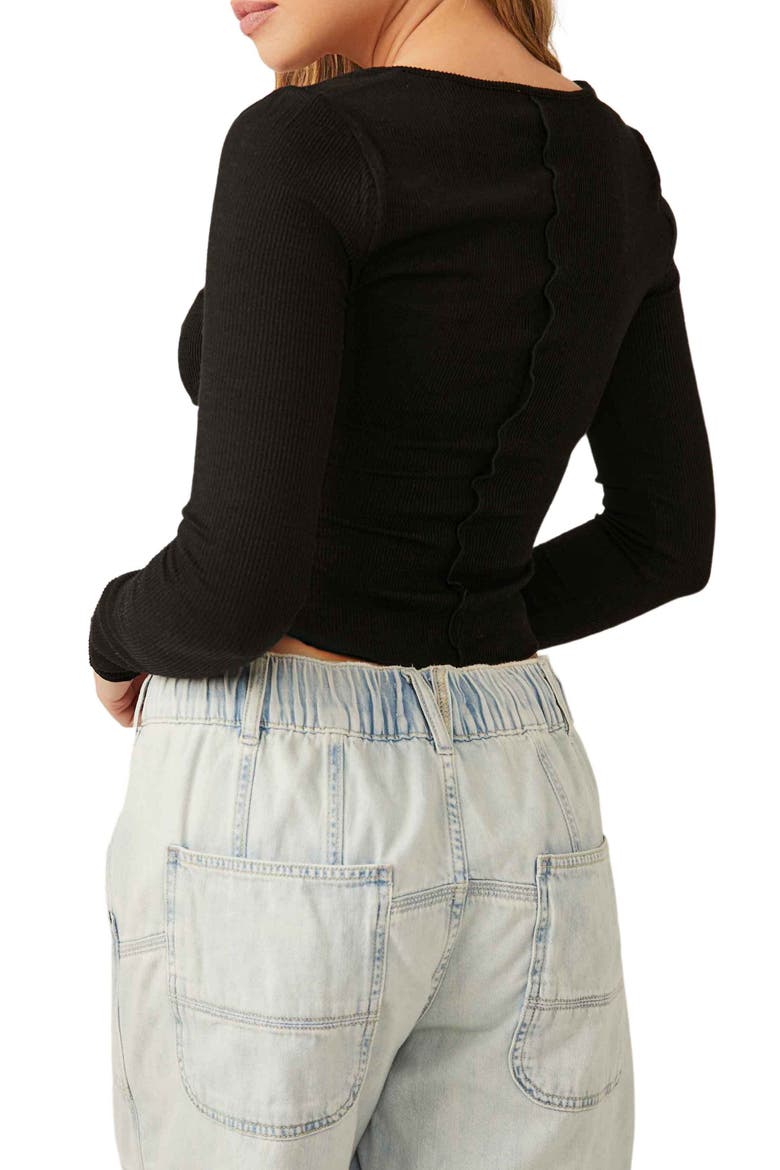 Keep it Basic Long Sleeve Henley Top, Alternate, color, BLACK