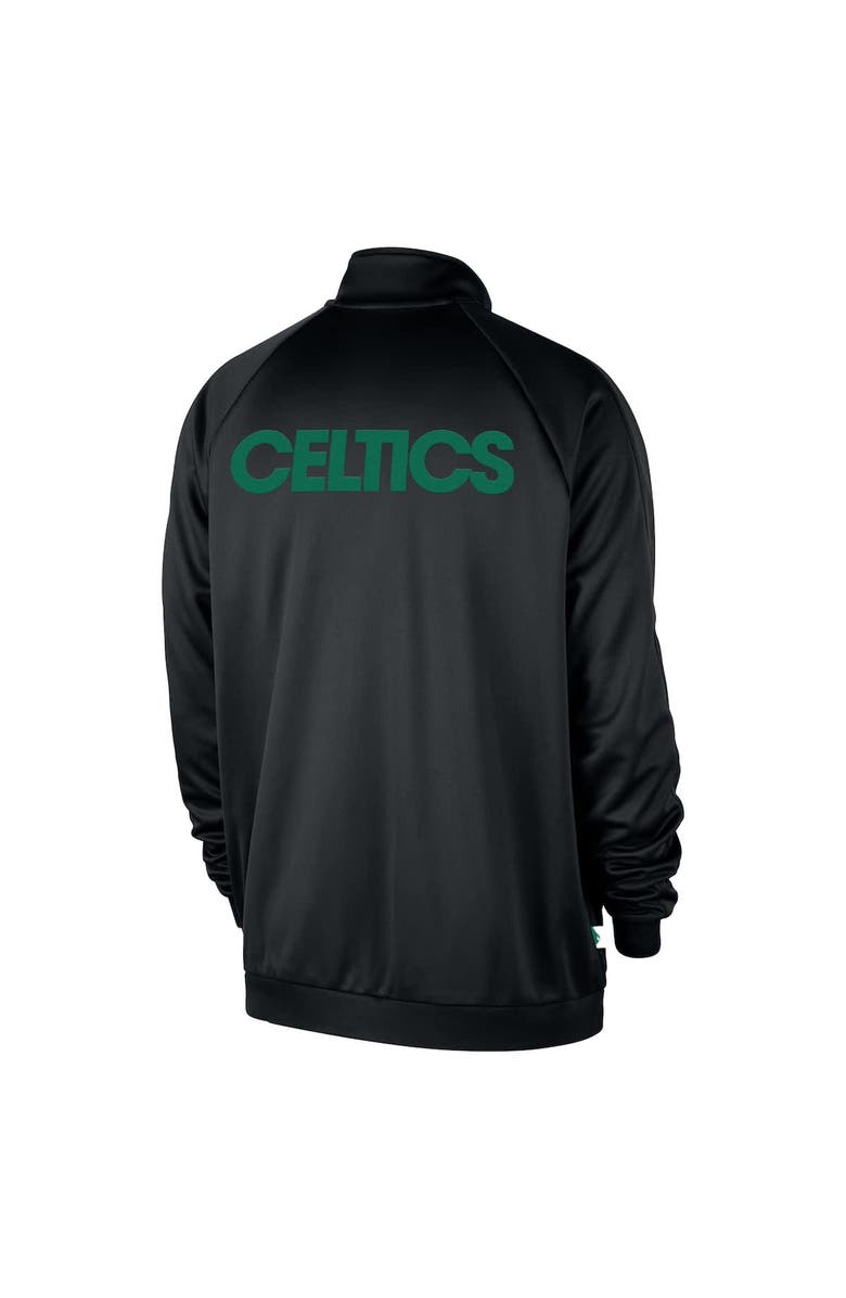 Nike Men's Nike Black Boston Celtics Courtside Pique Club Full-Zip Track Jacket, Alternate, color, Black