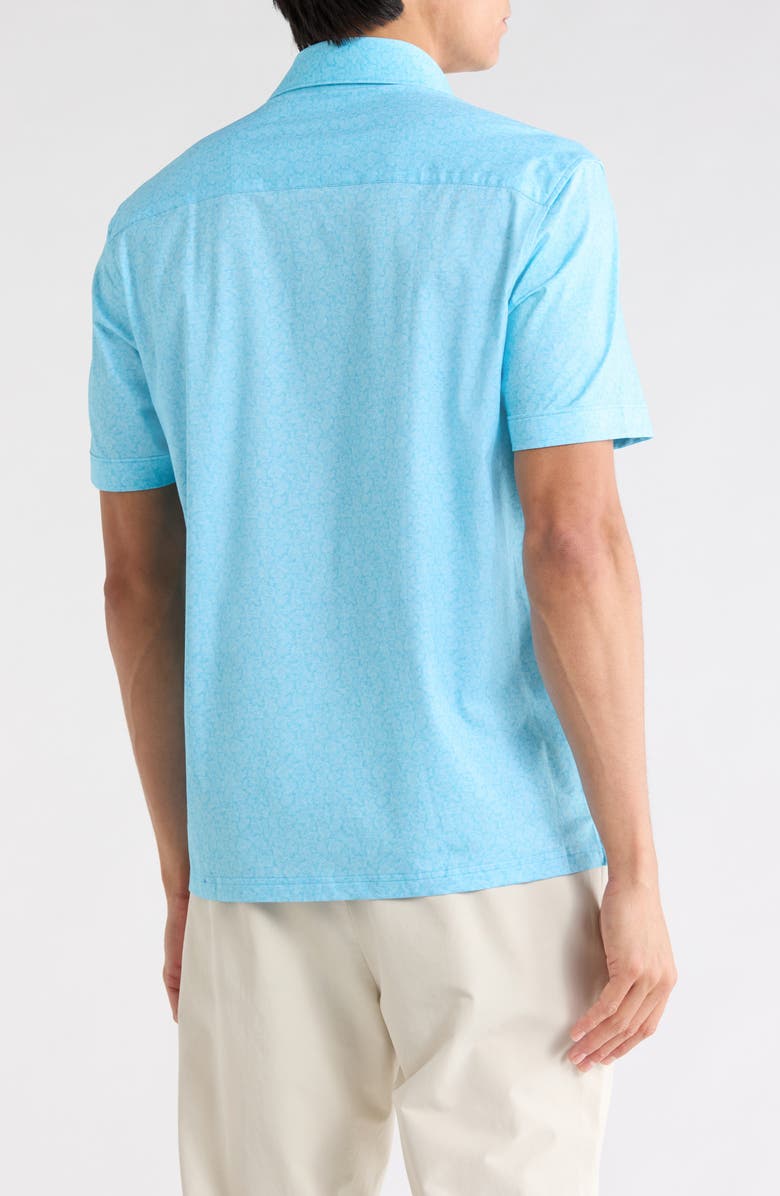 Bugatchi Short Sleeve Woven Shirt, Alternate, color, Turquoise