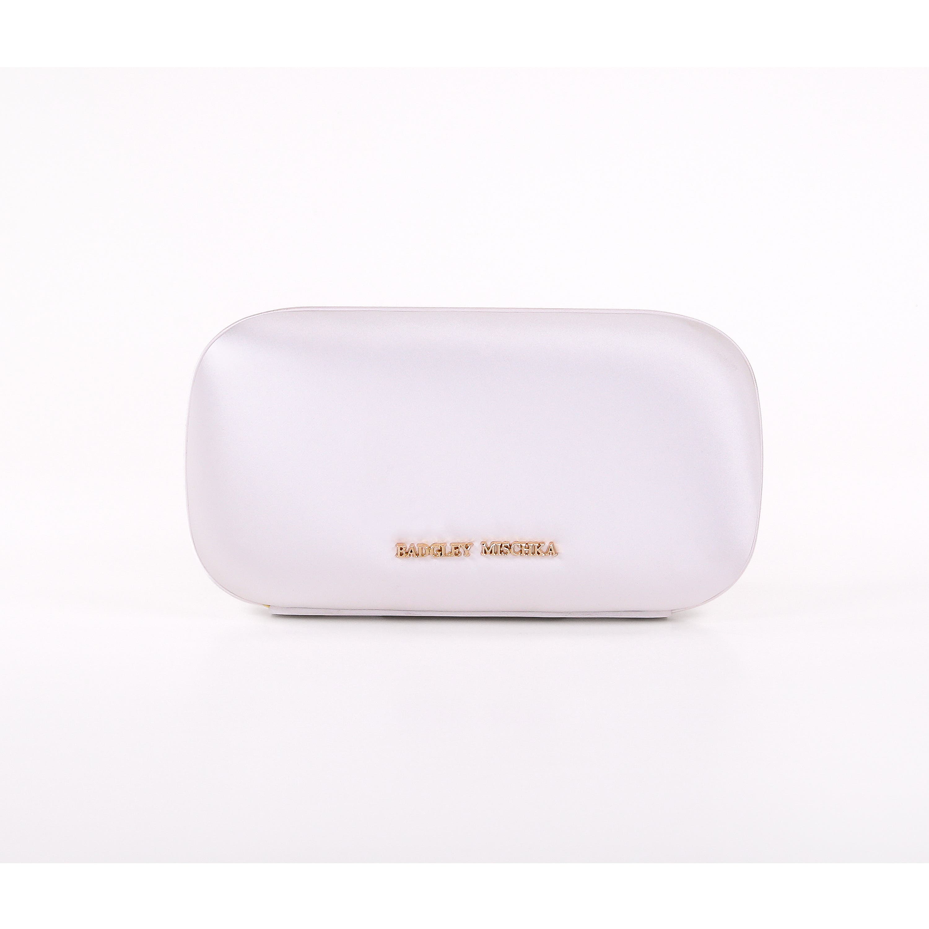 Celestine Satin Minaudiere with Crystal Necklace Handslip, Alternate, color, White