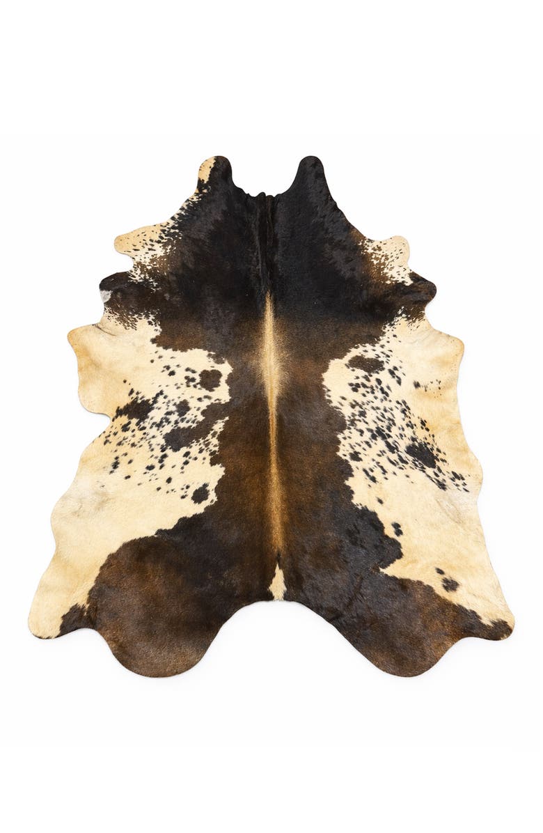 Rhacam Eco Hide Frances Brown Speckled Cowhide Rug  8'0" × 6'4", Main, color, Brown Speckled