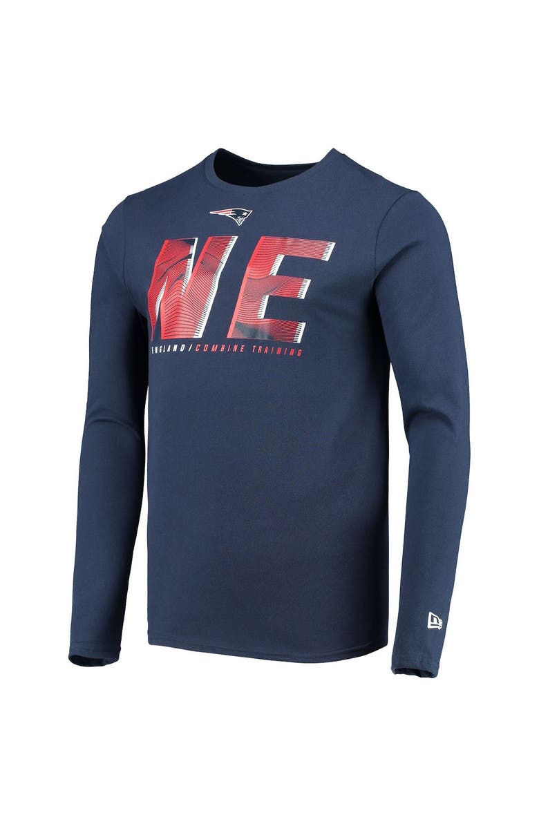 New Era Men's New Era Navy New England Patriots Combine Authentic Static Abbreviation Long Sleeve T-Shirt, Alternate, color, Navy
