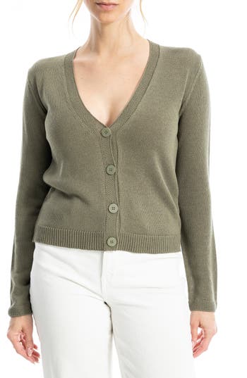 Max Studio V-neck Cardigan In Army