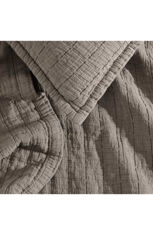 Calvin Klein Home Essential Washed Jacquard Coverlet In Dark Brown