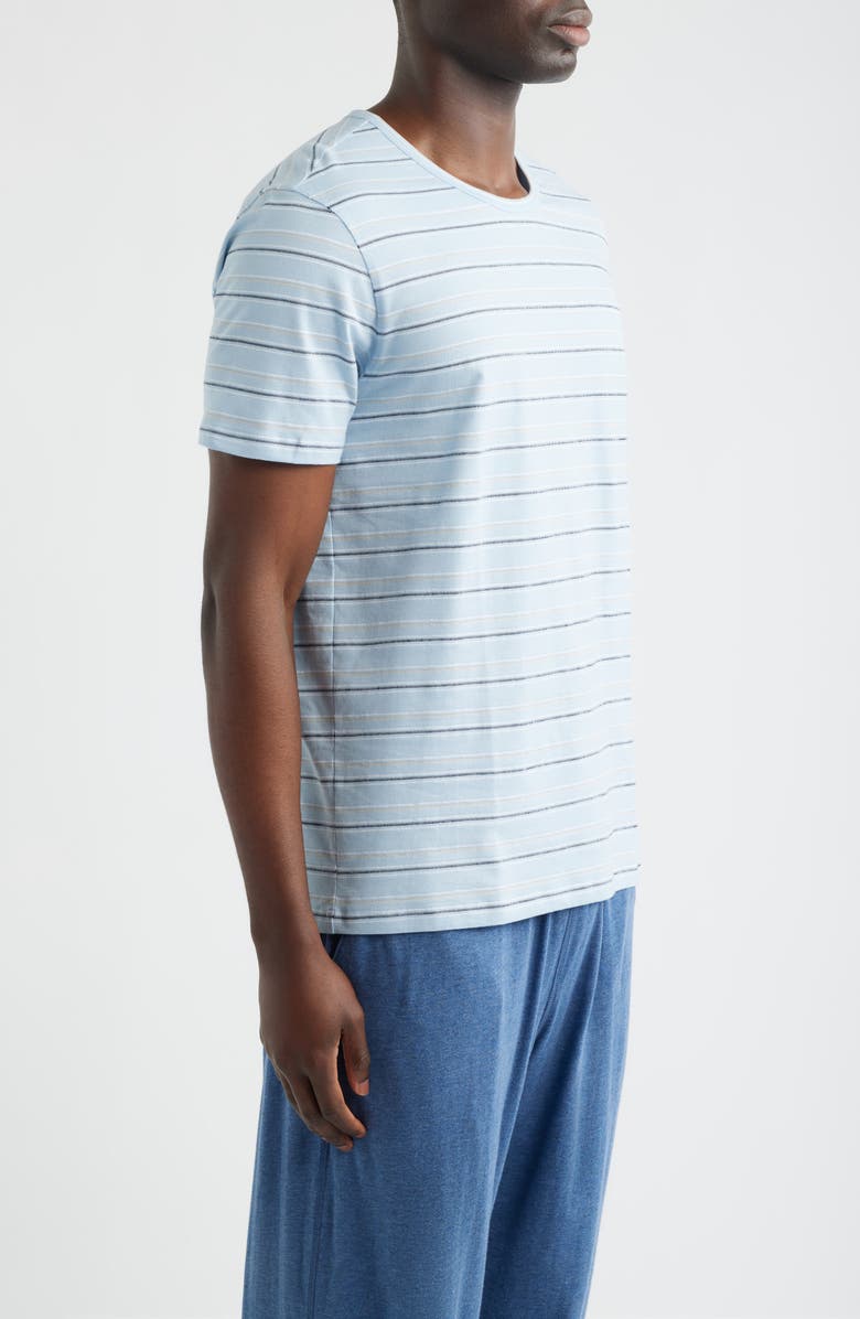 Daniel Buchler Washed Stripe Crewneck Lounge T-Shirt, Alternate, color, Sky Stripe