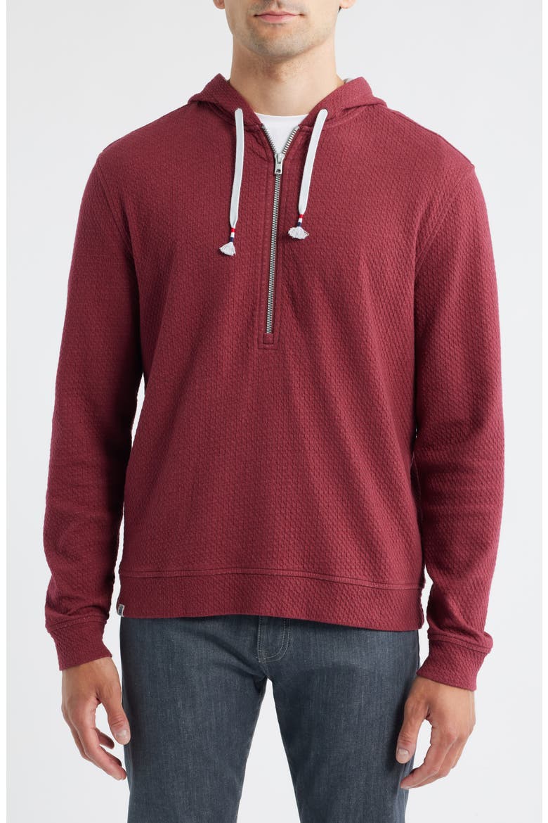 Zoeller Textured Half Zip Hoodie, Main, color, MALIBU RED