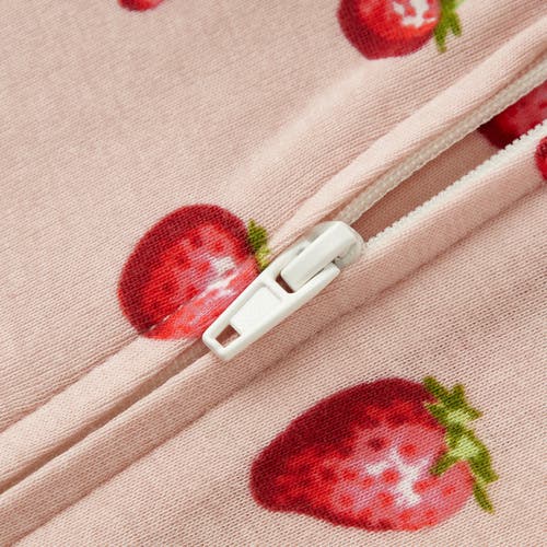 Milkbarn Organic Cotton Zipper Pajama In Pink