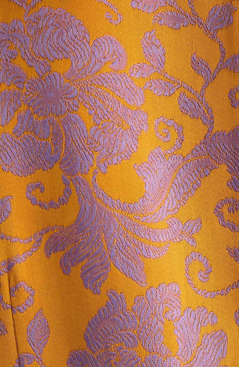 Dries Van Noten Delina Floral Sleeveless Satin Sheath Dress, Alternate, color, Mandarin