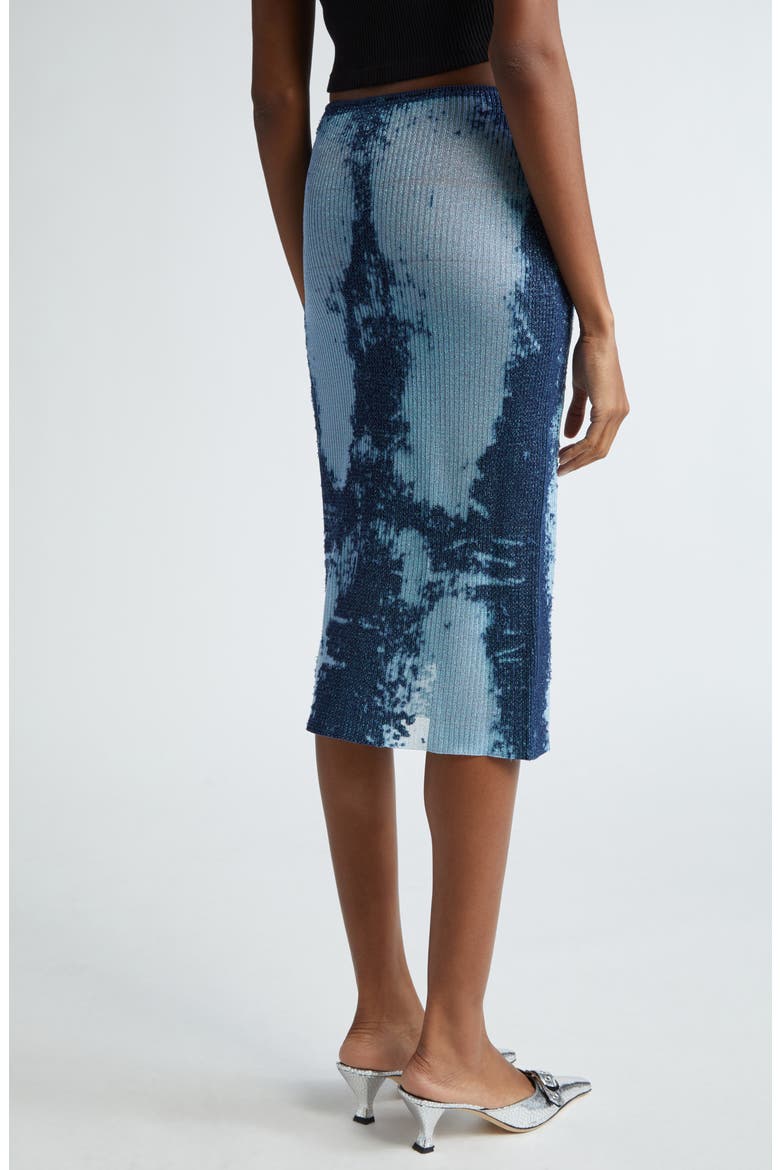 M-Begonia Rib Sweater Skirt, Alternate, color, BLUE LUREX