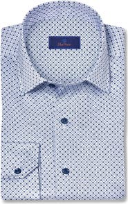 David Donahue Geometric Print Sport Shirt