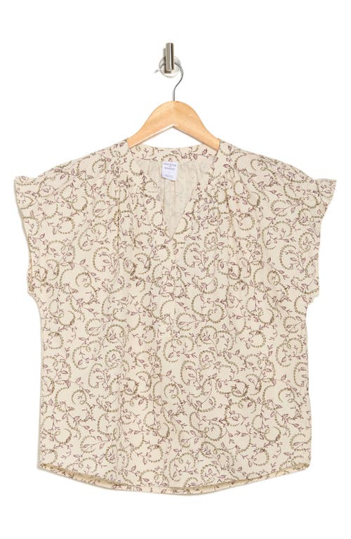 Melrose And Market Flutter Sleeve Cotton Top In Nude