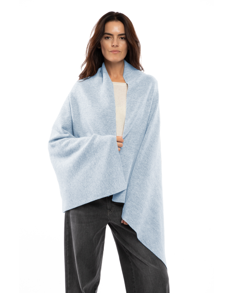 Double-Knit Pure Cashmere Cape Wrap