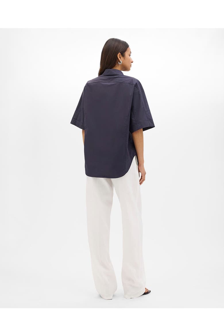 Poplin Short Sleeve Shirt, Alternate, color, Midnight