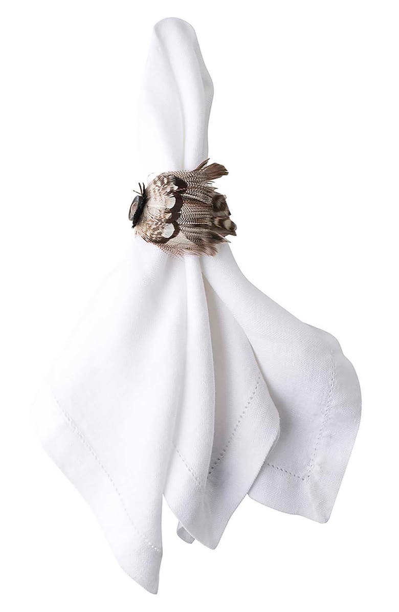 Juliska Set of 4 Feather Napkin Rings, Alternate, color, 