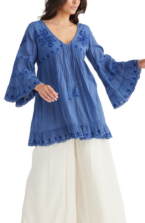 Talisman The Label Aneesa Embroidery Tunic In Blue