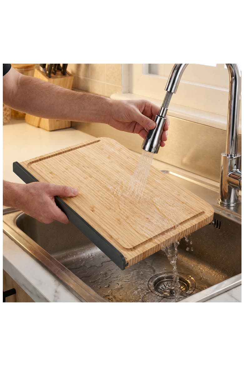 Elements Bamboo Cutting Board, Alternate, color, BEIGE
