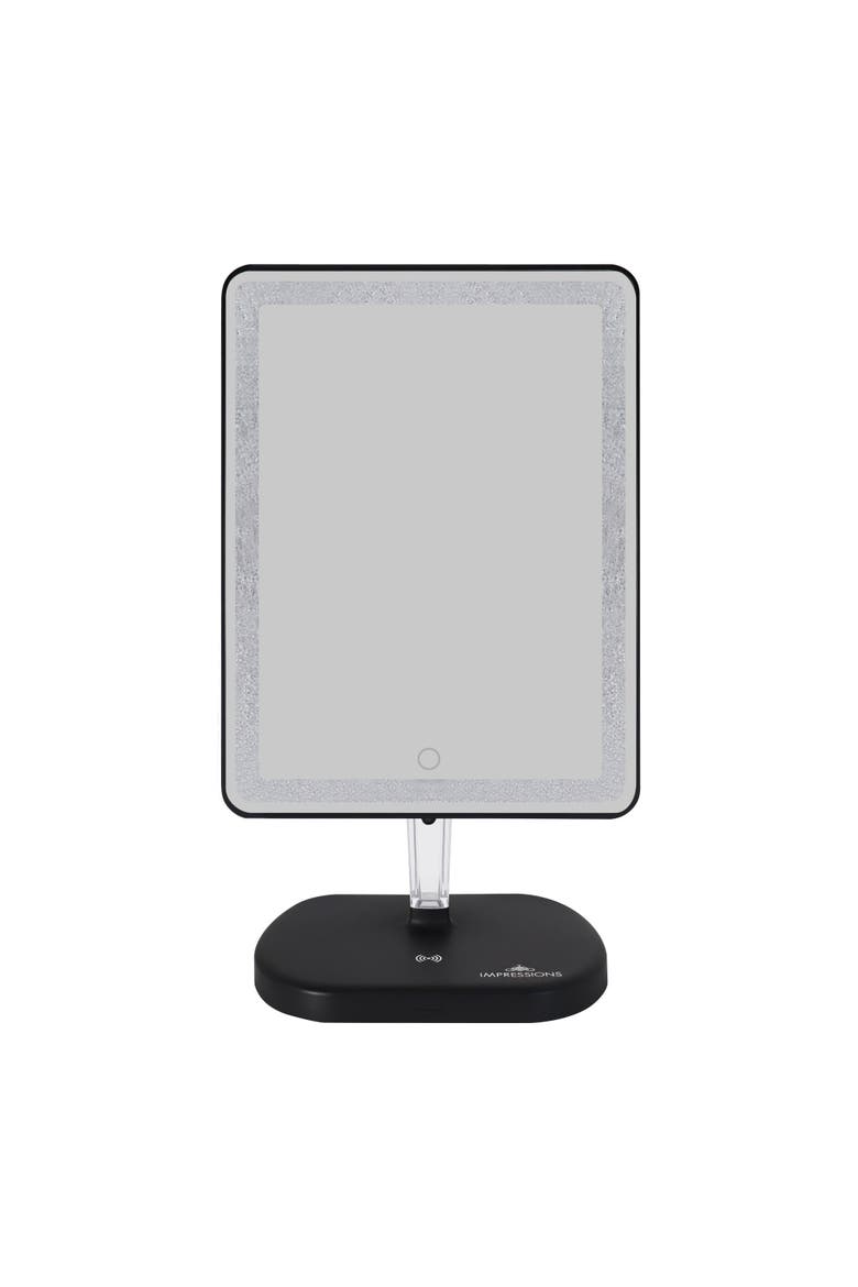 Touch Pro 2.0 LED Makeup Mirror with Qi Charging Base, Main, color, Black