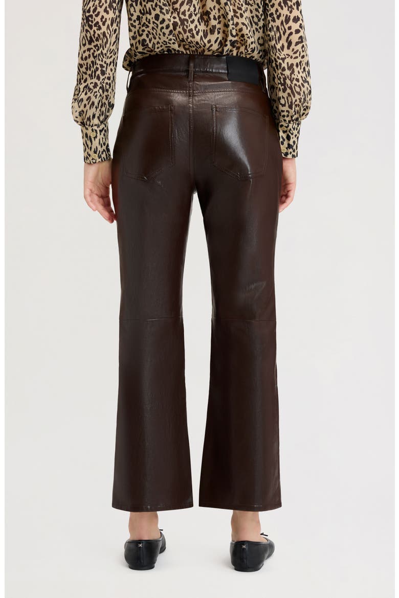 Beatles Faux Leather Bootcut Pants, Alternate, color, DARK BROWN
