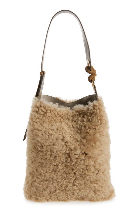 Ringo Genuine Shearling North/South Shoulder Bag