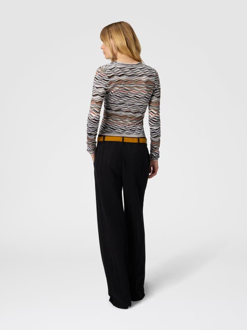 Missoni Buttoned Cardigan With Wave Pattern In Multi