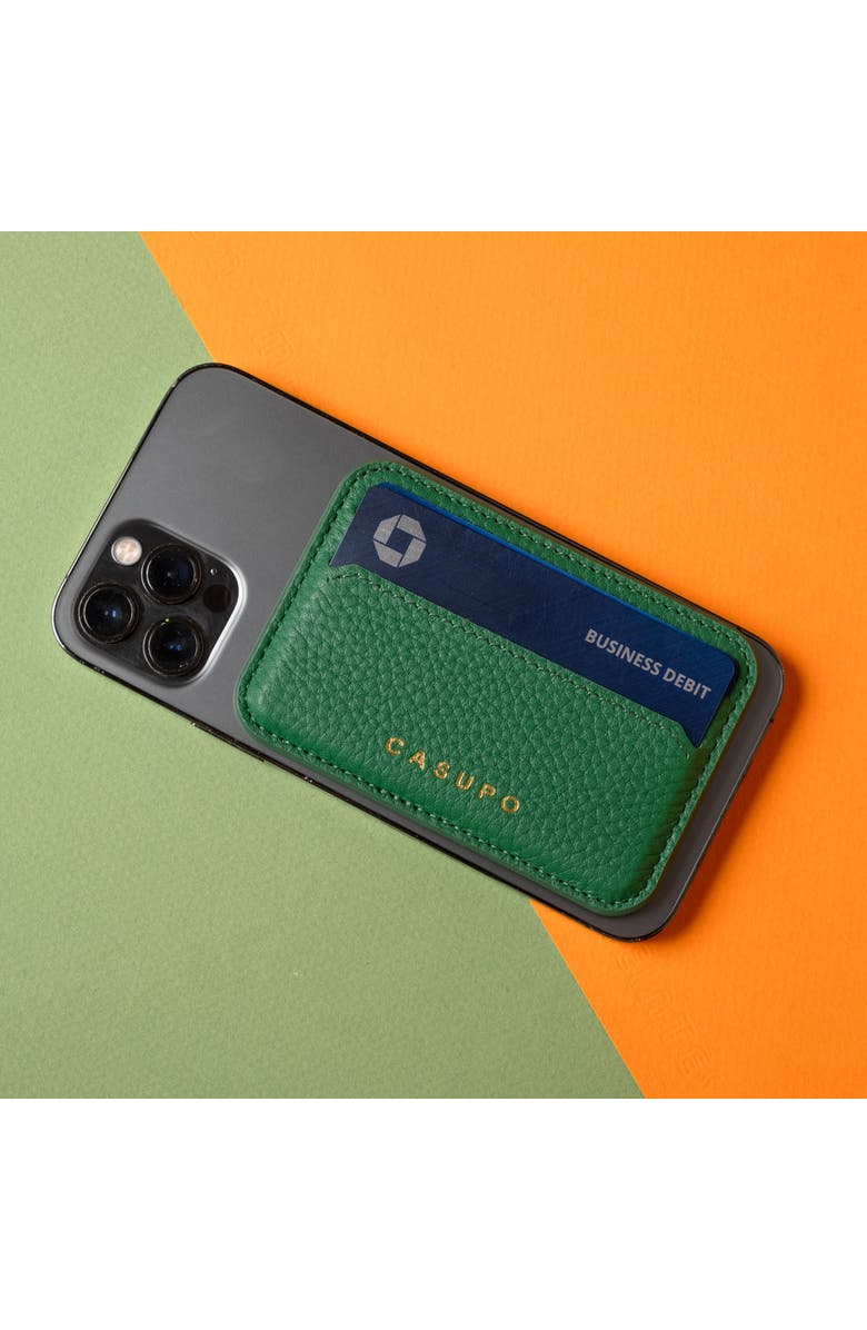 Casupo Leather Magsafe Wallet, Main, color, Green