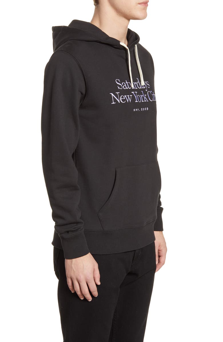 Saturdays NYC Ditch Miller Embroidered Hooded Sweatshirt, Alternate, color, Black