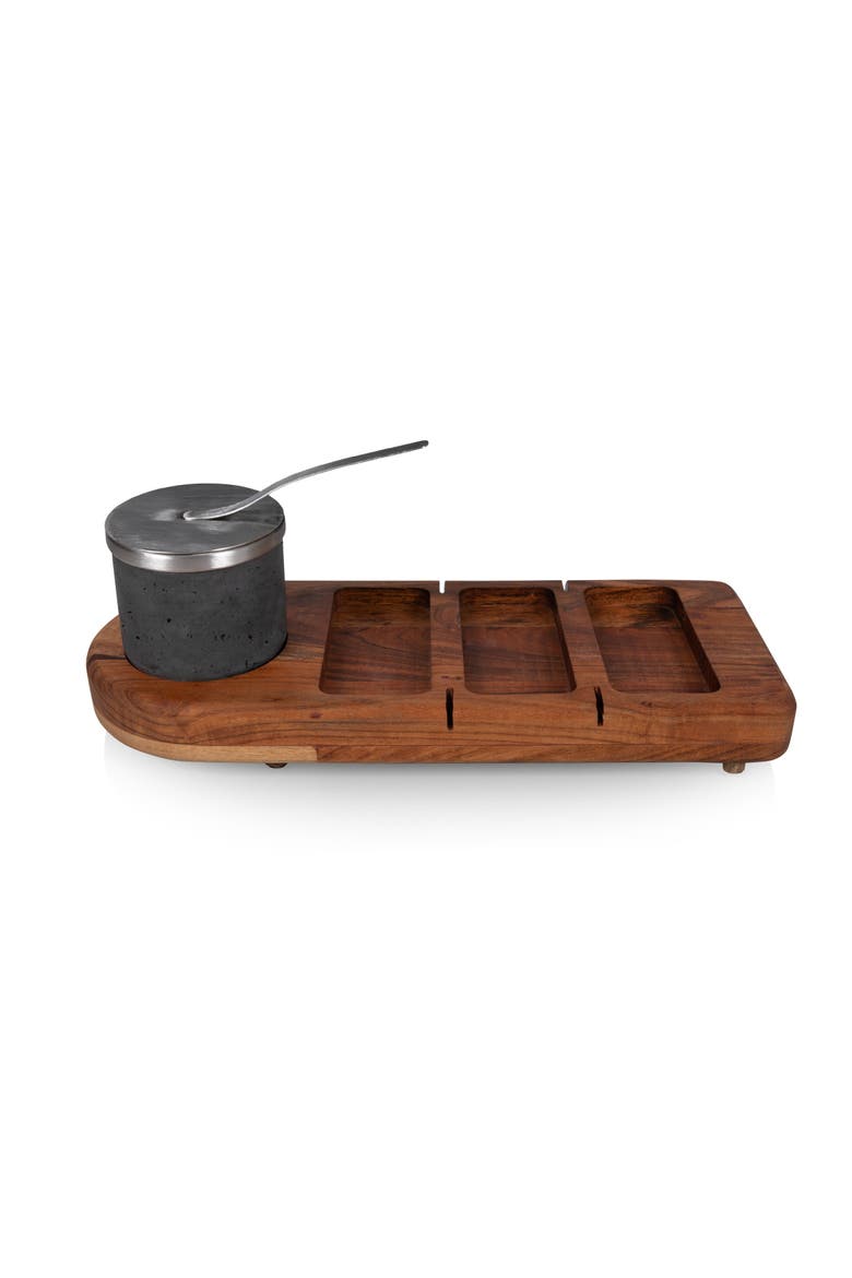 Dolce S'mores Kit with Tabletop Fire Pit, Alternate, color, Acacia Wood