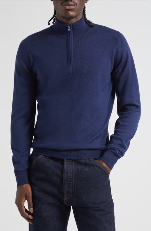 Men's Tapton Half Zip Merino Wool Sweater