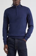 John Smedley Men's Tapton Half Zip Merino Wool Sweater