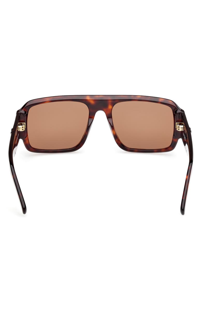 MCM 55mm Polarized Navigator Sunglasses, Alternate, color, Dark Havana / Brown