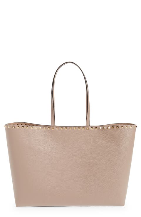 Rockstud Leather Tote