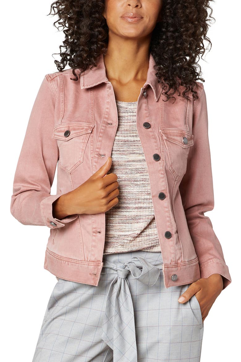 Seamed Stretch Twill Jacket, Main, color, MAUVE BLUSH