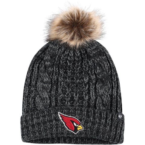 Women's '47 Black Arizona Cardinals Logo Meeko Cuffed Knit Hat with Pom