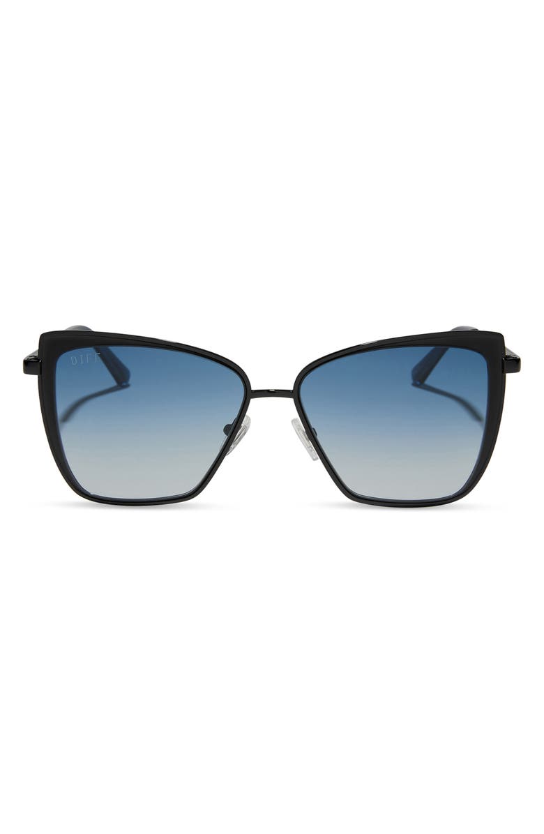 DIFF 58mm Square Sunglasses, Main, color, Black Ocean