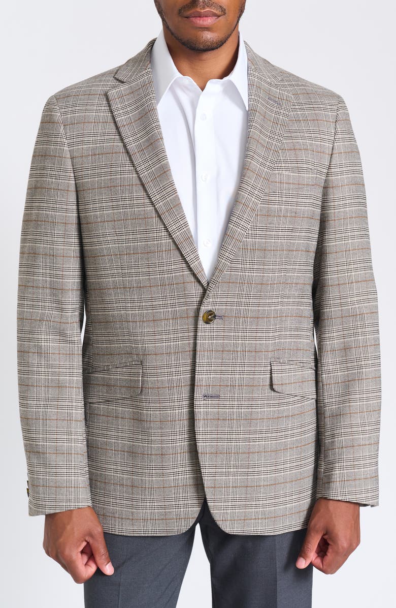 SAVILE ROW CO Charcoal Glen Plaid Blazer, Main, color, Charcoal/ Camel
