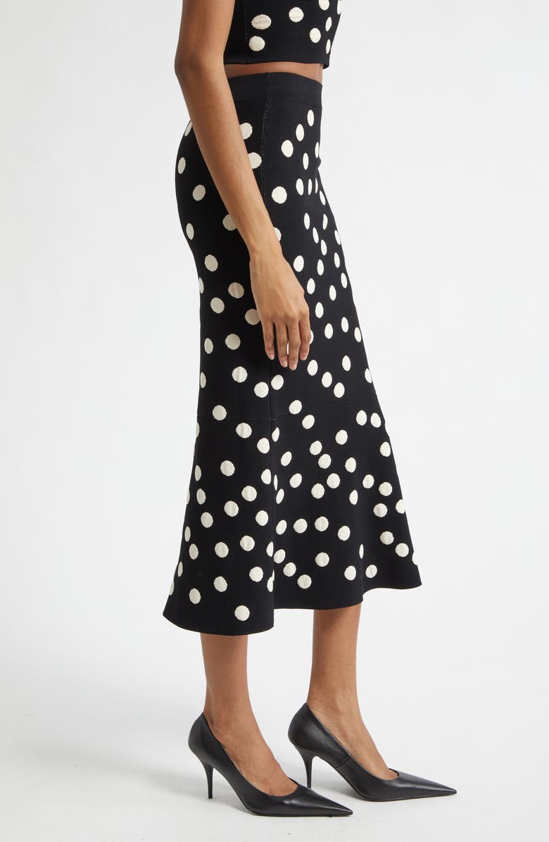 L'AGENCE Mae Polka Dot Bias Cut Skirt, Alternate, color, Black/ Ecru Polka Dot