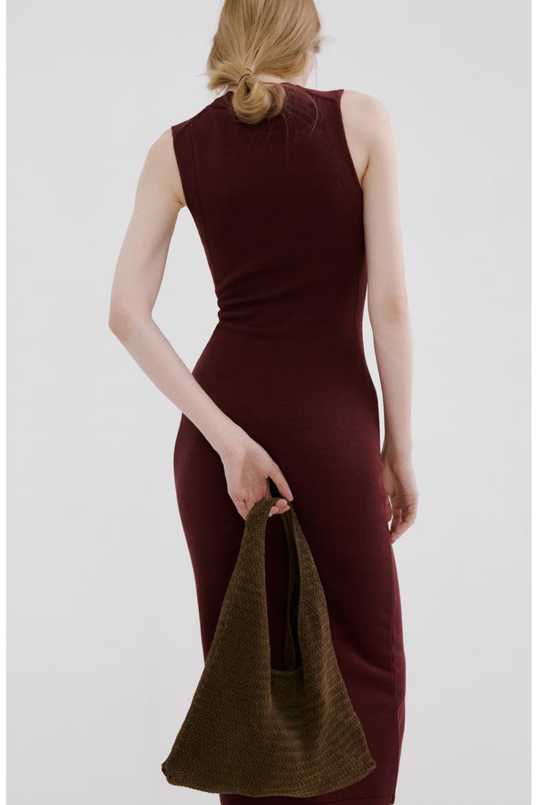 Knit Midi Dress, Alternate, color, WINE
