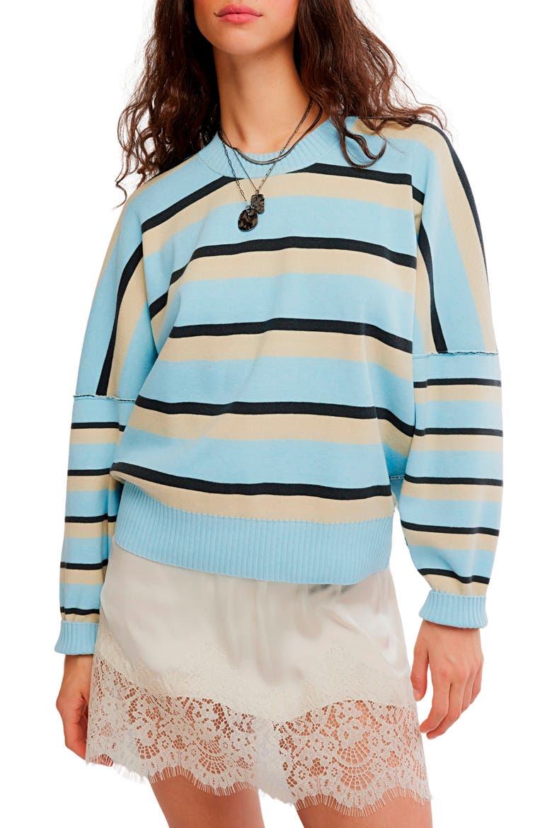 Alma Striped Pullover Sweater, Main, color, ICE BLUE COMBO