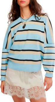 Free People Alma Striped Pullover Sweater