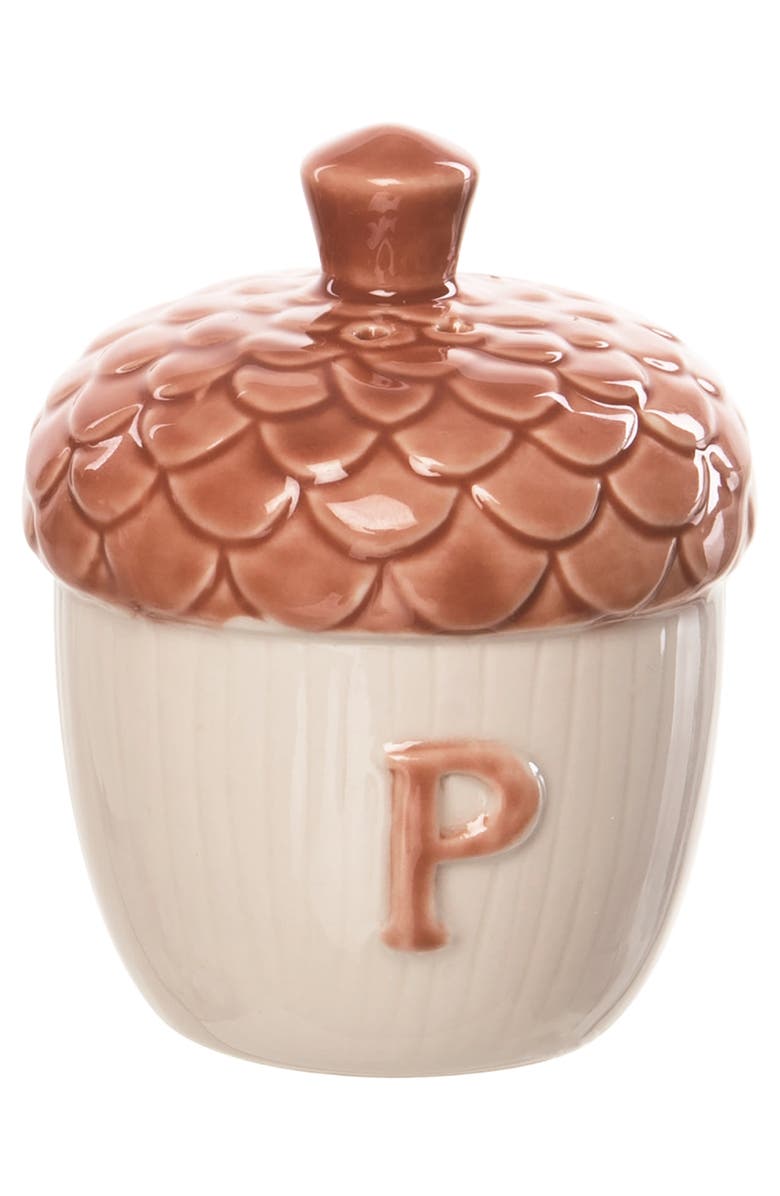 Transpac Multicolor Harvest Moody Acorn Salt and Pepper Shakers Set, Alternate, color, Brown