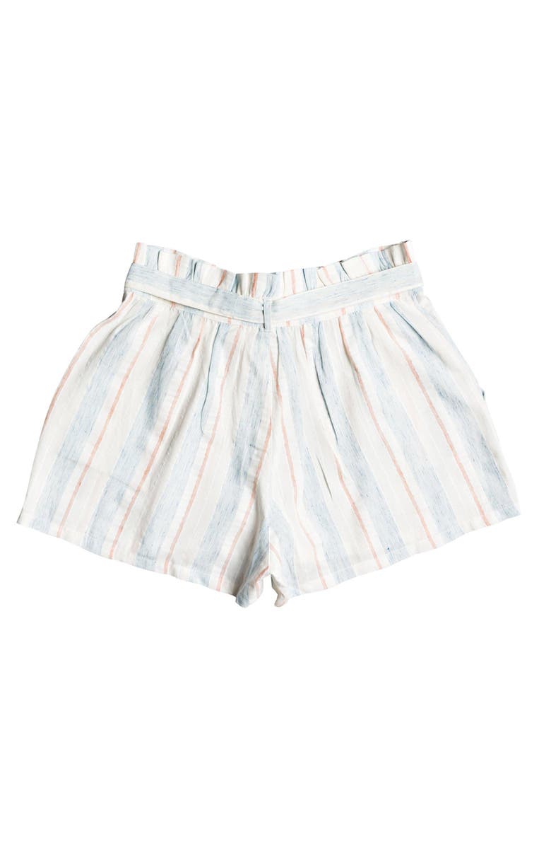 Roxy Morro Bay Yarn Dye Stripe Paperbag Waist Shorts, Alternate, color, 