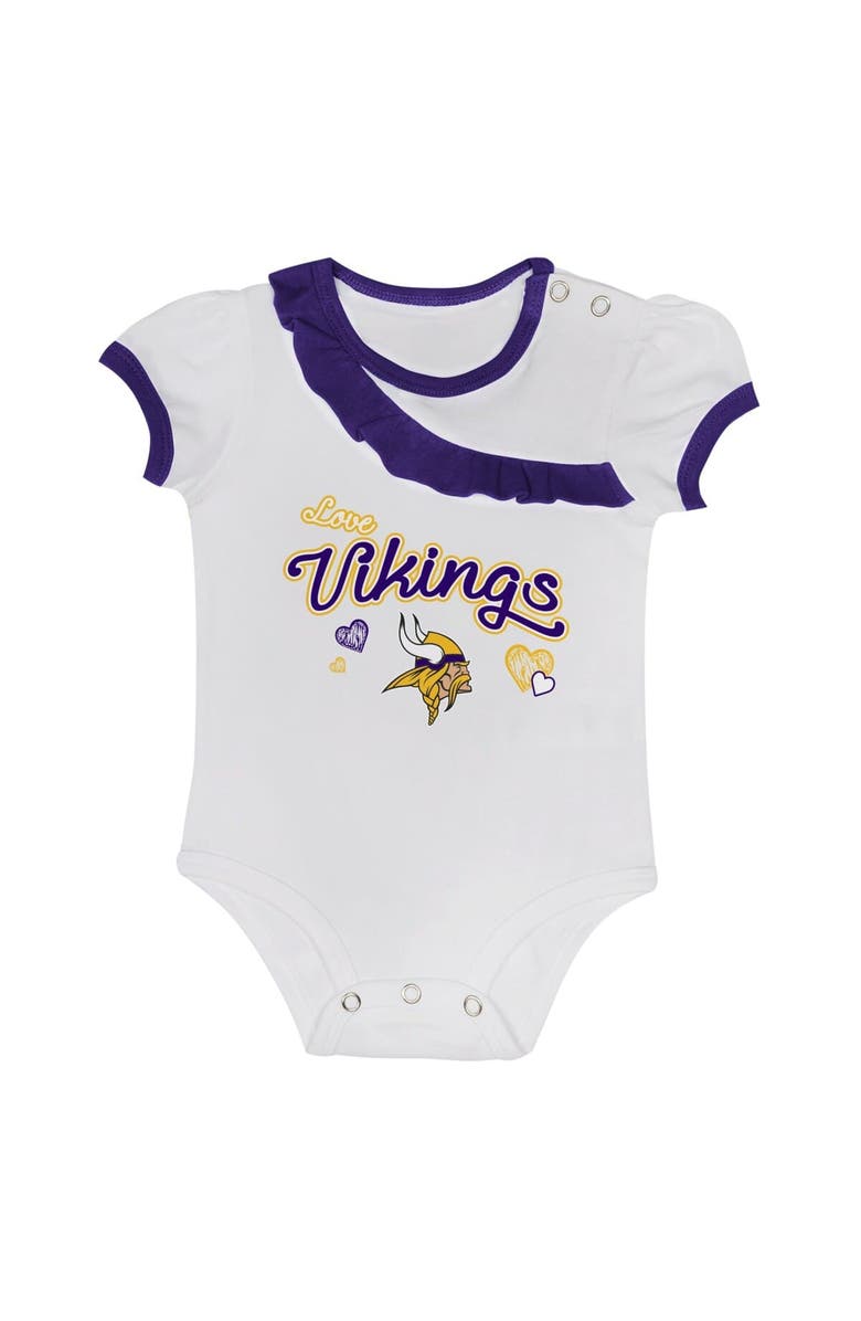 Outerstuff Newborn & Infant Minnesota Vikings Love My Team Bodysuit & Skirt Set, Alternate, color,