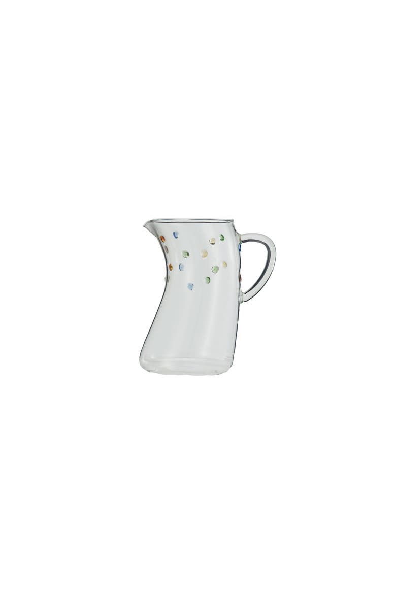 Artisanal Borosilicate Pitcher with Raised Dots, Main, color, Clear