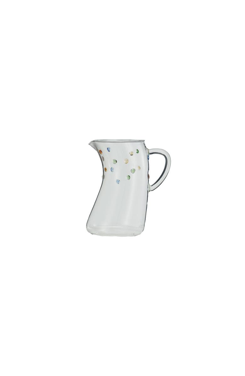 Storied Home Artisanal Borosilicate Pitcher with Raised Dots, Main, color, Clear