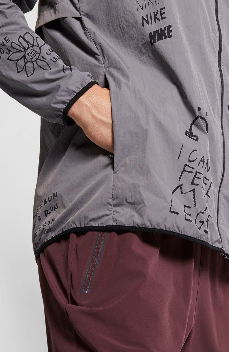 Nike x Nathan Bell Water Repellent Printed Running Jacket, Alternate, color,