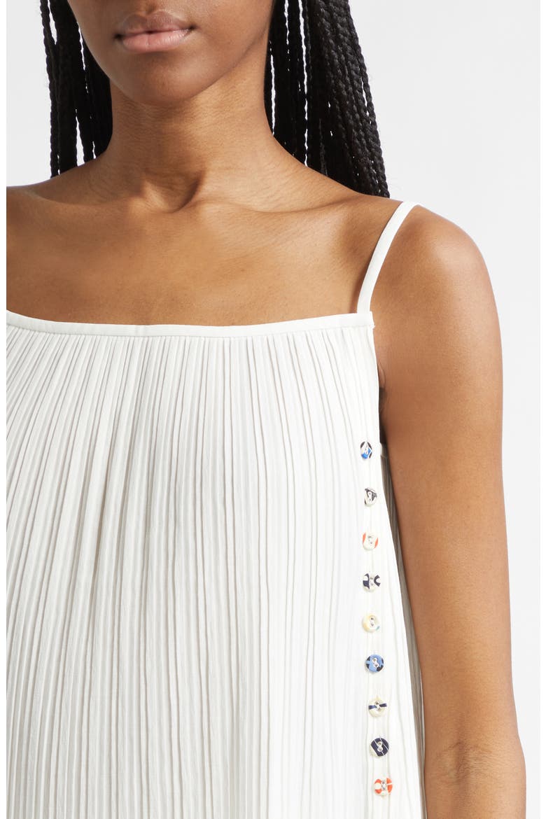 Pleated Side Button Camisole, Alternate, color, IVORY