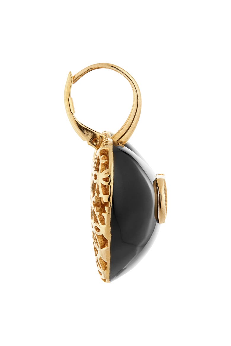 Coeur Royal Drop Earrings, Alternate, color, ORO/ NERO