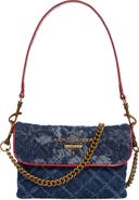Kurt Geiger London Mini Brompton Quilted Floral Denim Shoulder Bag